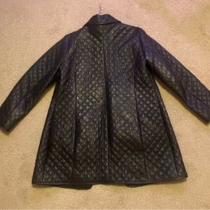 Neiman Marcus Exclusive Quilted Black Long Coat-Jacket